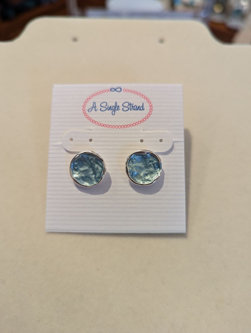 Blue Disk Earrings