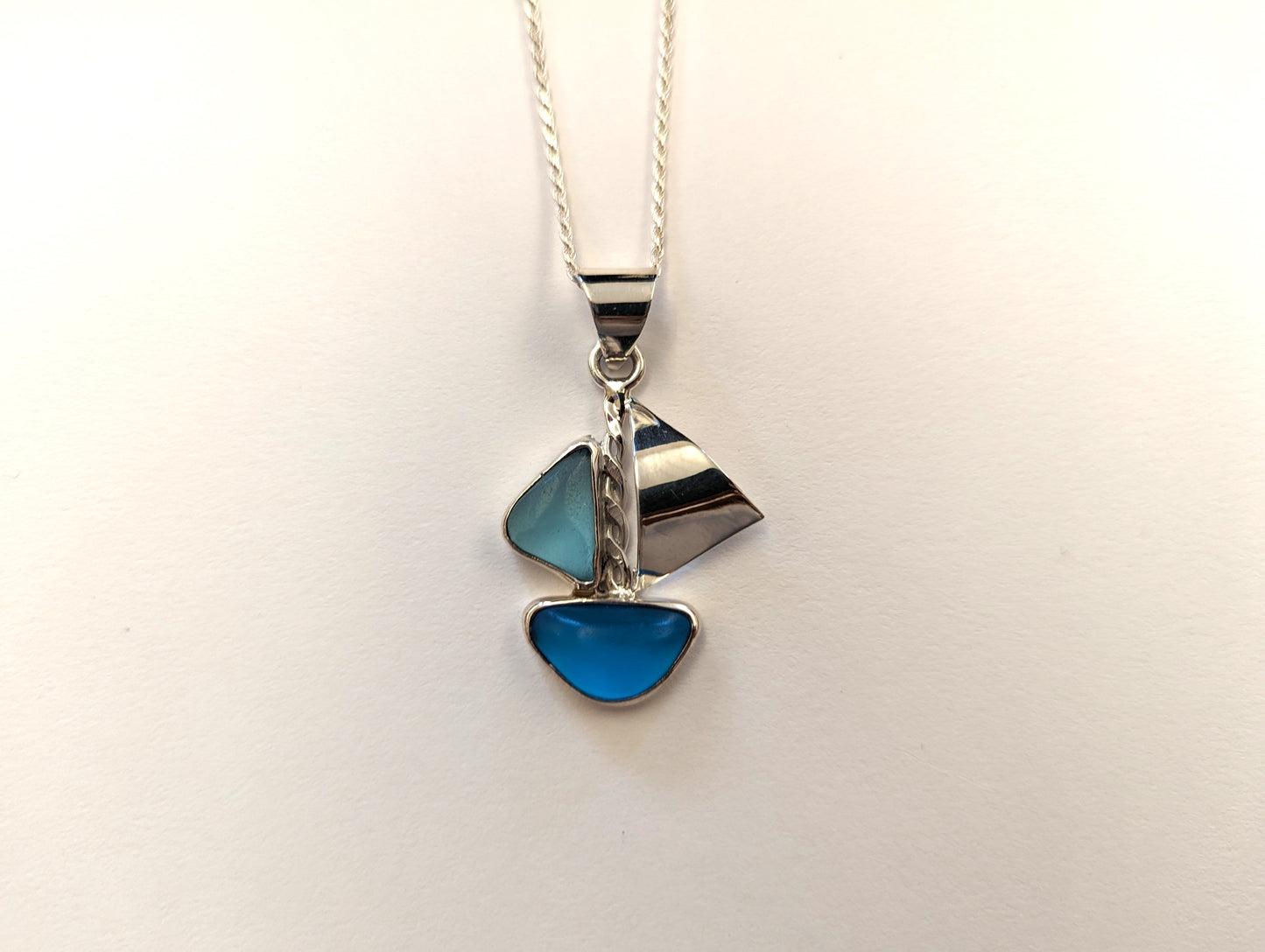 Sea Glass Sailboat Necklace