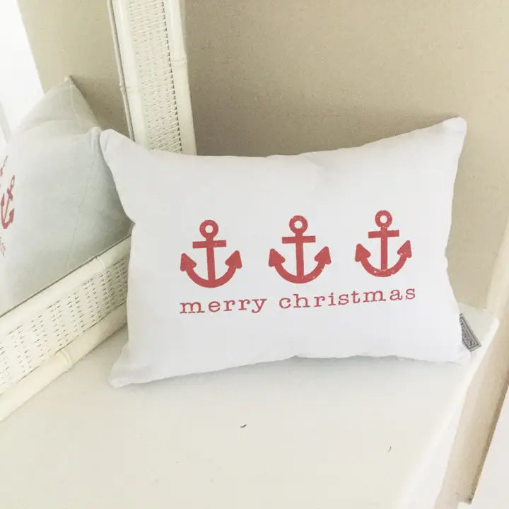 Anchor Merry Christmas Pillow