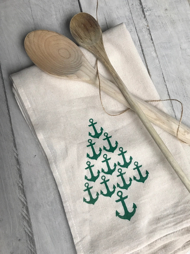 Anchor Christmas Tree Towel