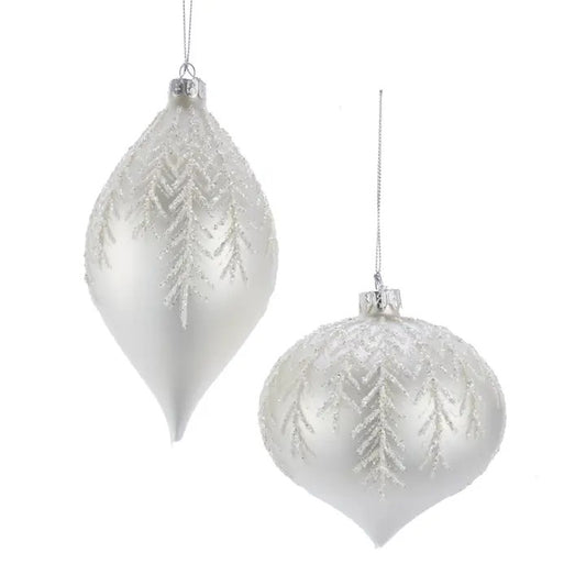 SLV/WHT Pine Leaf Ball/Drop