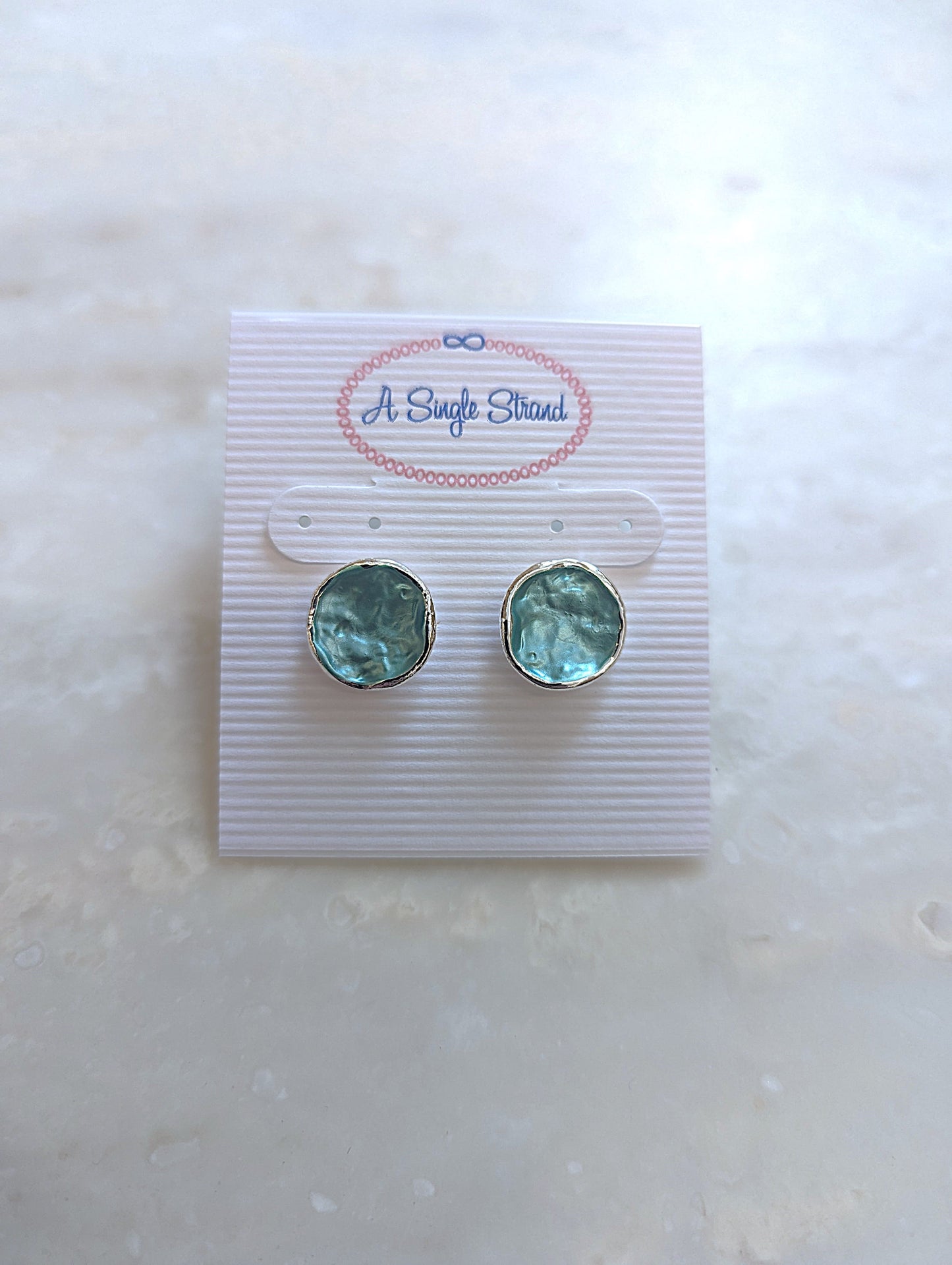 Teal Disk Earrings