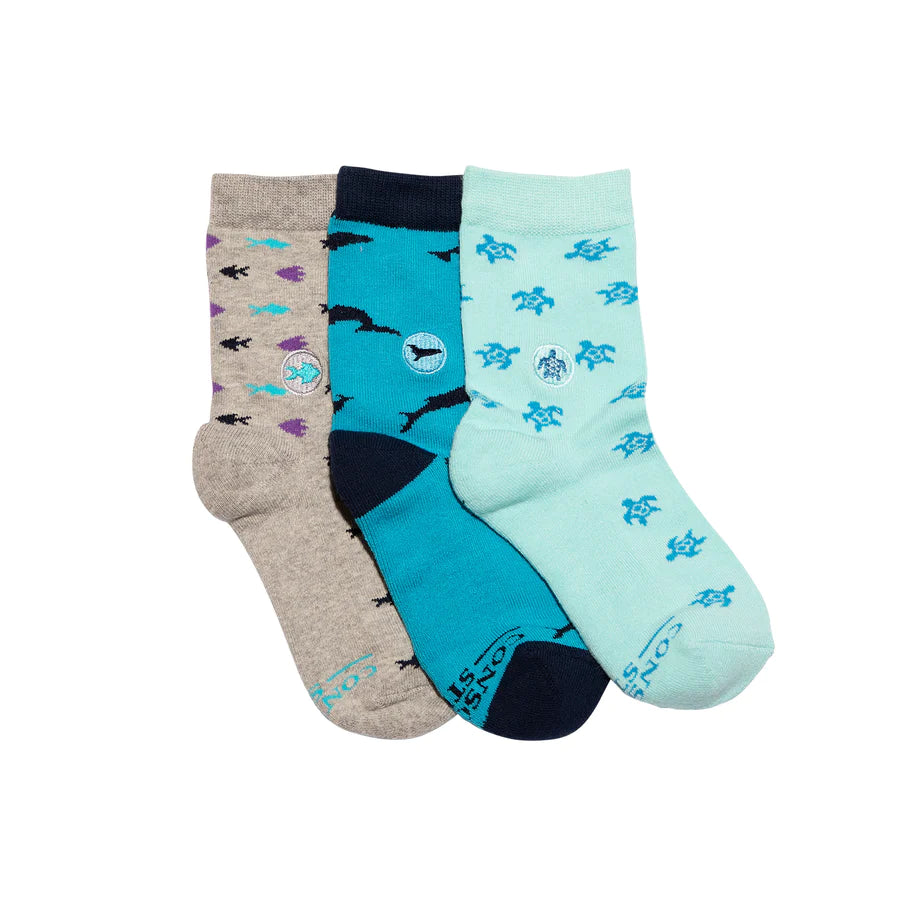 Kids Socks - 3 Pack Protect Oceans - PreS4-6