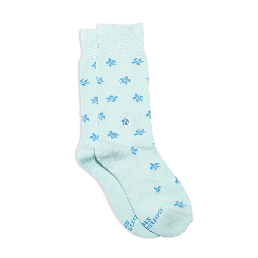 Protect Turtles Adult Socks - Aqua