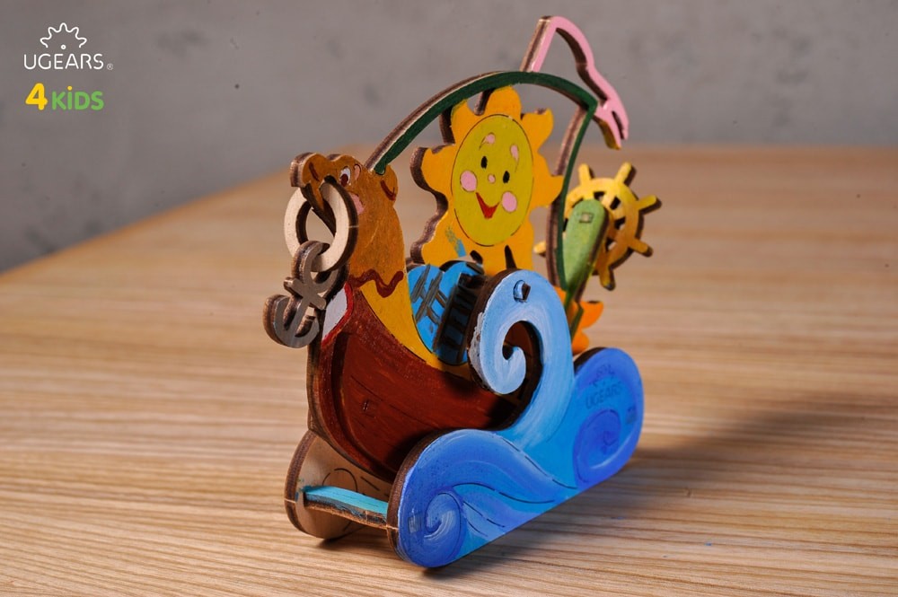 3D Wooden Coloring Model - Sailboat