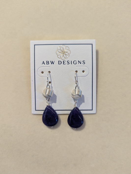 Blue Quartz w/ Knot Earrings