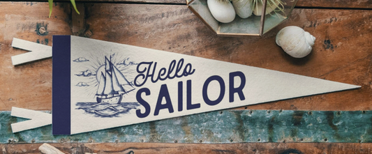 Hello Sailor Felt Pennant