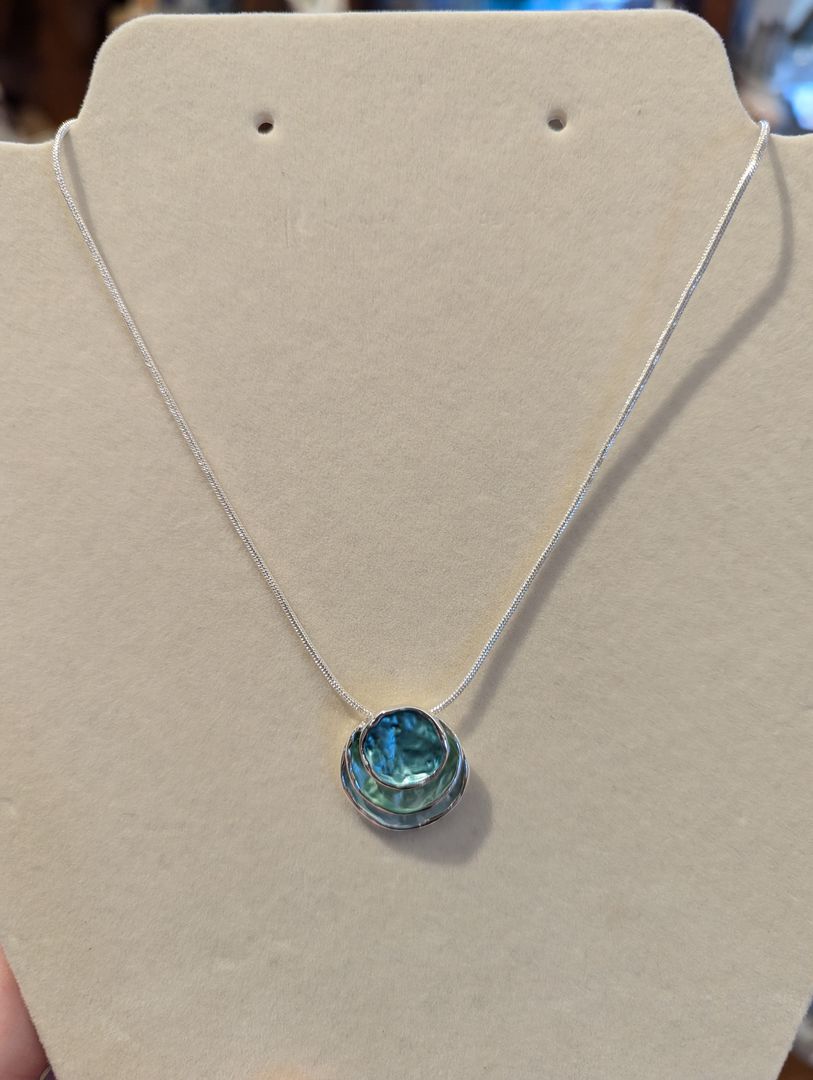 Teal Disk Necklace