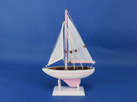 Wooden Model Sailboat - Pink