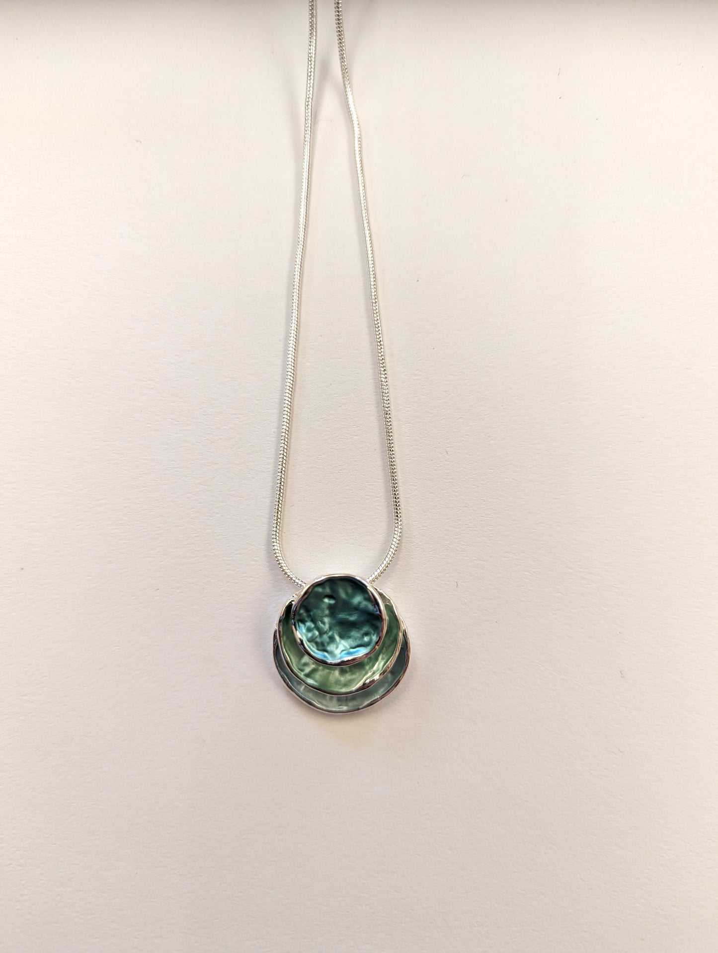 Teal Disk Necklace