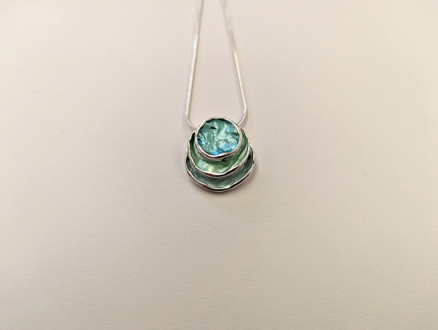 Teal Disk Necklace