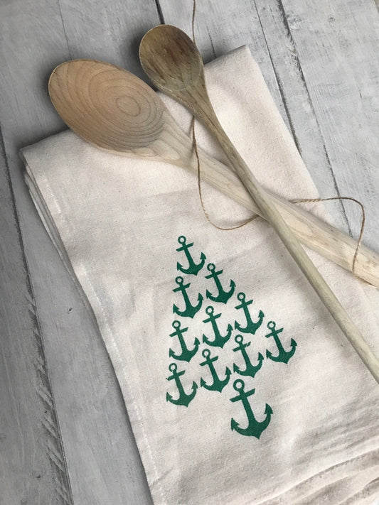 Anchor Christmas Tree Towel