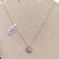 Gold Disk w/Gemstone Necklace