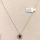 Gold Disk w/Gemstone Necklace