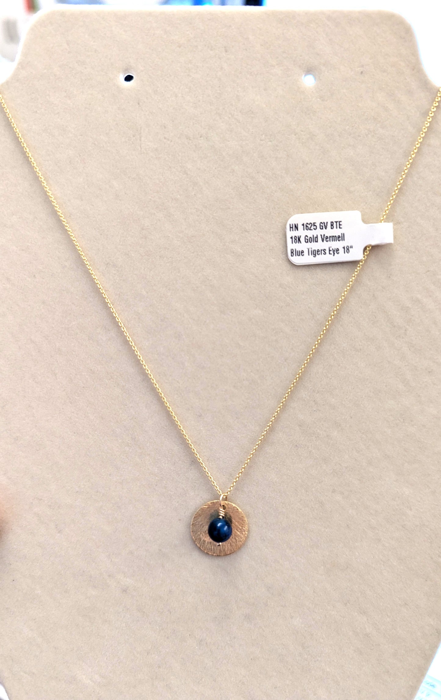 Gold Disk w/Gemstone Necklace