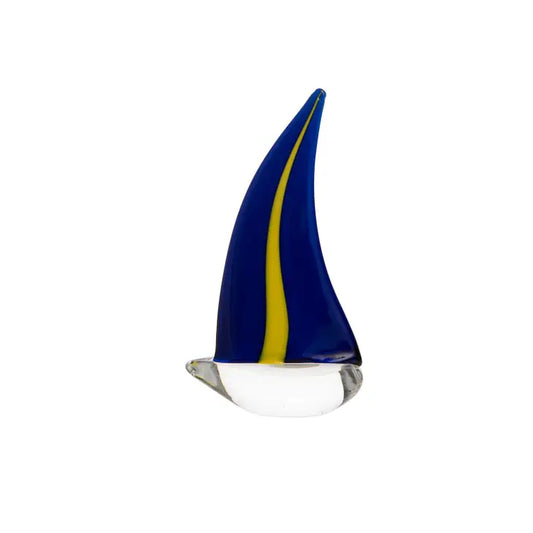 Glass Sailboat Blue/Yellow 6"