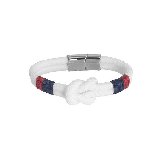 Knot Bracelet White/Navy/Red - MED