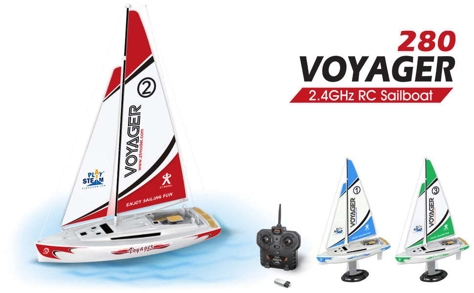 Voyager RC Sailboat Red