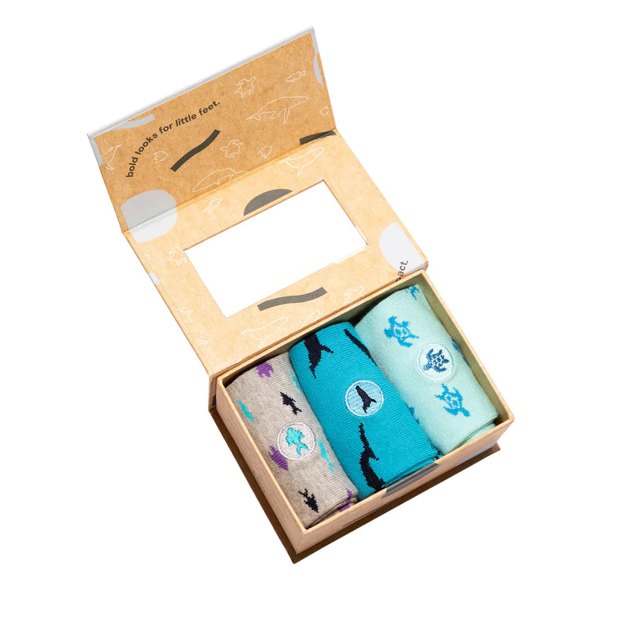 Kids Socks - 3 Pack Protect Oceans Tod1-3