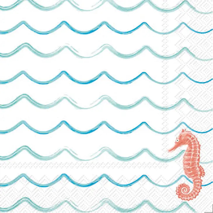 Seahorse Waves Cocktail Napkins