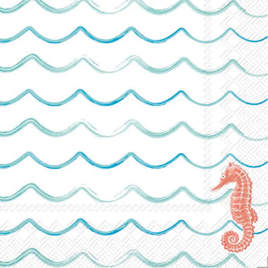 Seahorse Waves Cocktail Napkins